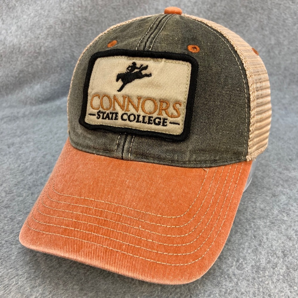 Connors State College Mens Orange Legacy Trucker Hat Mesh Snapback OSFM
